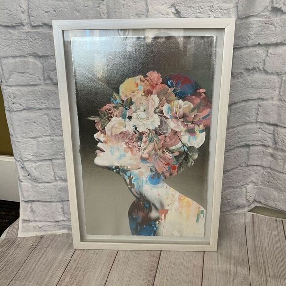 Hanging artwork w/glass picture frame 24x16x1 - Picture 1 of 9